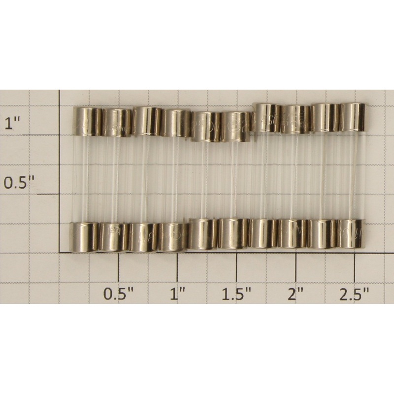 Acme 0631-1008 Buss Assortment of Various Size Glass Fuses (Bag of 10)
