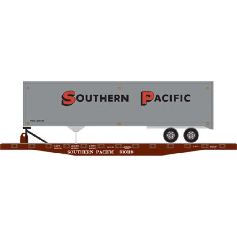 Athearn 72423 HO Scale Southern Pacific 50′ Flat w/40′ Trailer #510119 NIB