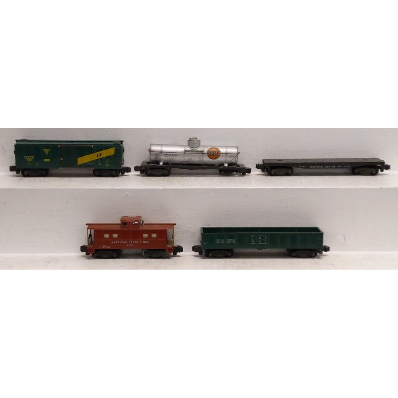 American Flyer Vintage S Assorted Freight Cars: 922, 925, 930, 931, 24575 [5] VG