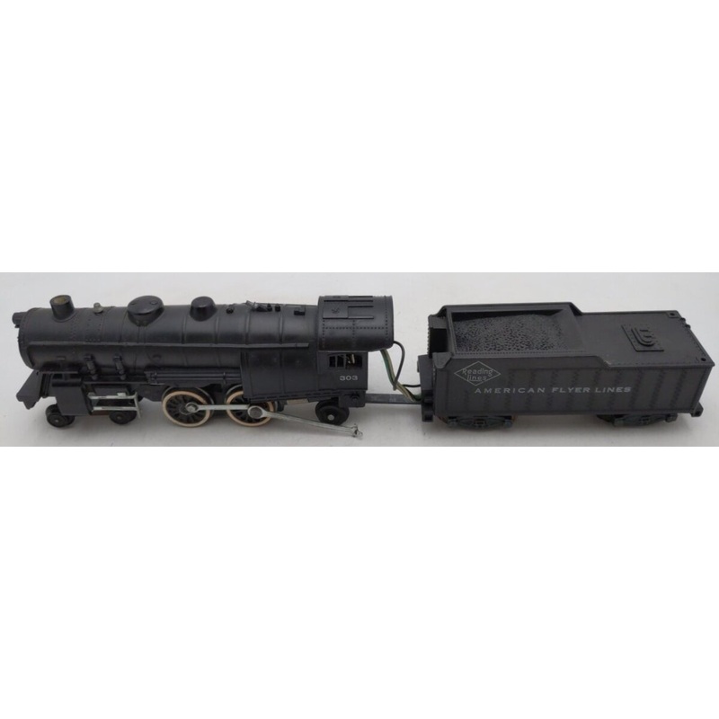 American Flyer 303 Vintage S Reading 4-4-2 Steam Locomotive & Tender VG