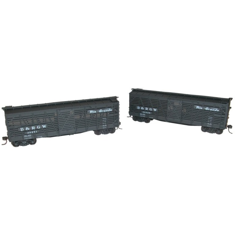 Accurail 1206 HO Scale 40′ Wood Stock Car Combo D&RGW Kit (Set of 2)