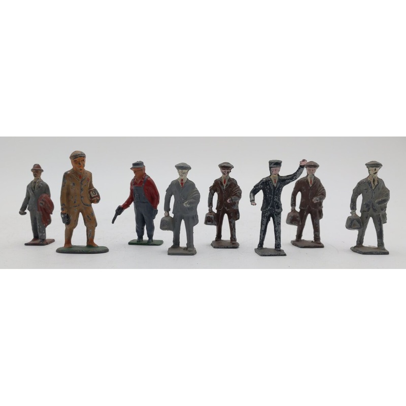 Lincoln Logs, Britains, & Other Vintage Painted Cast Figures [8] VG