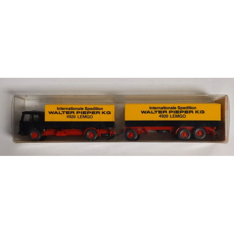 Wiking 25421 HO Scale Walter Pieper KG Double Tractor Trailer Plastic Model Car