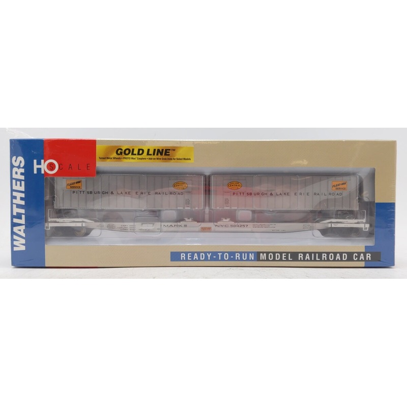 Walthers 932-240853 HO P Gold Mark III Flexi-Van Flat w/Trailers (Set of 2) MT/Box