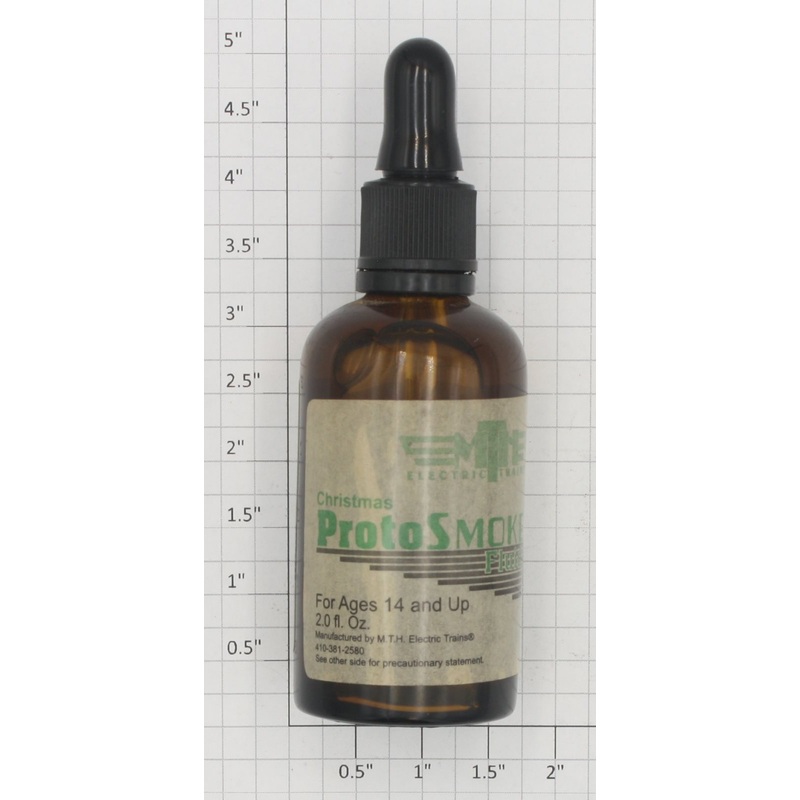 MTH 60-1051C Christmas Scent ProtoSmoke Fluid 2 oz. Glass Bottle Full