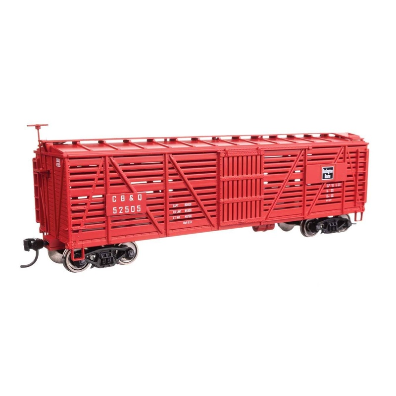 Walthers 910-41451 HO CBQ 40′ Wood Stock Car Ready to Run #52505