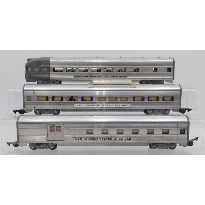 American Flyer Vintage S Assorted Passenger Cars: 660, 662, 663 [3] VG