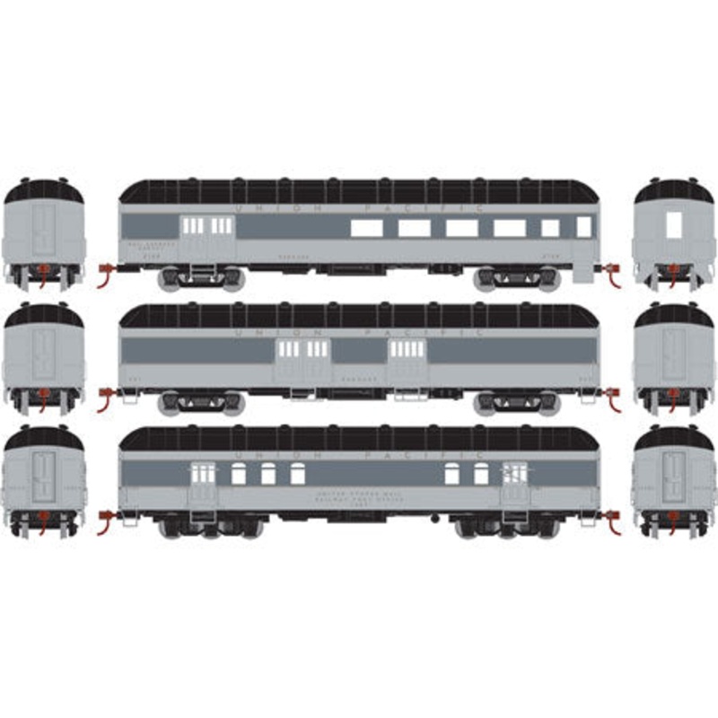 Athearn 86539 HO Union Pacific RTR Arch Roof Passenger Car (Set of 3) NIB