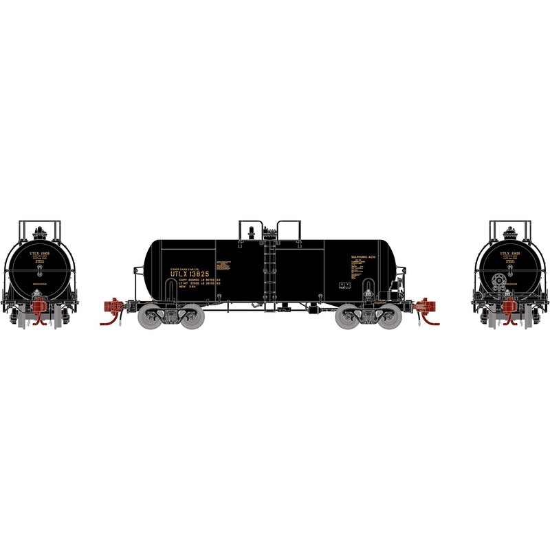 Athearn ATHGN15325 N UTLX Black 13,600-Gallon Acid Tank #13825