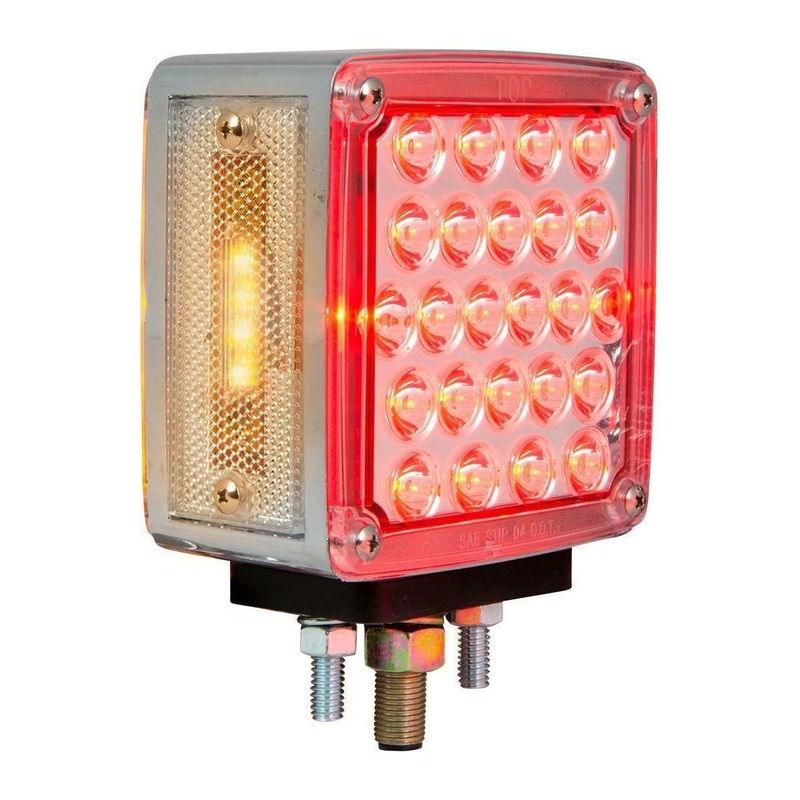77623 Square Double Face Pearl LED Pedestal Light Red/Amber (Driver)