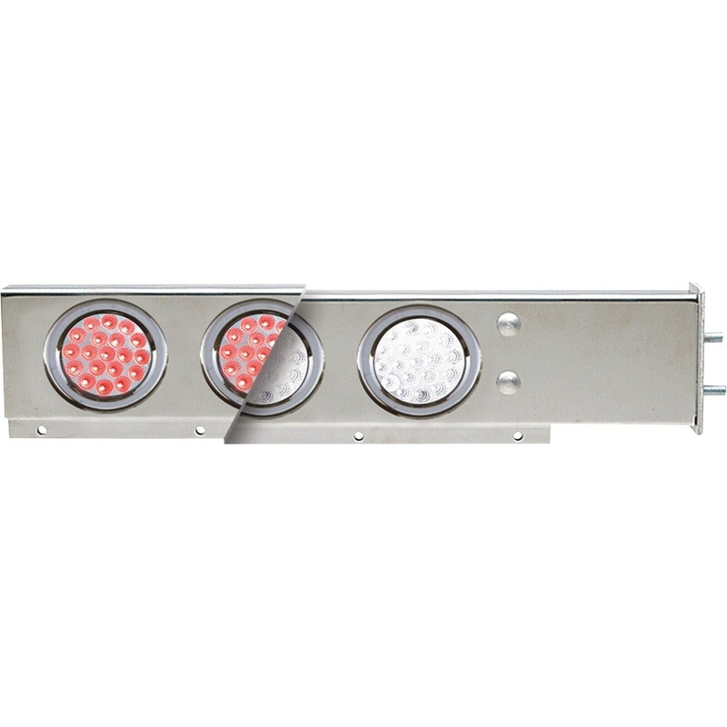 Stainless steel mudflap hanger red/white reverse lights 4 (2 1/2 bolt spacing) tu-9210l3