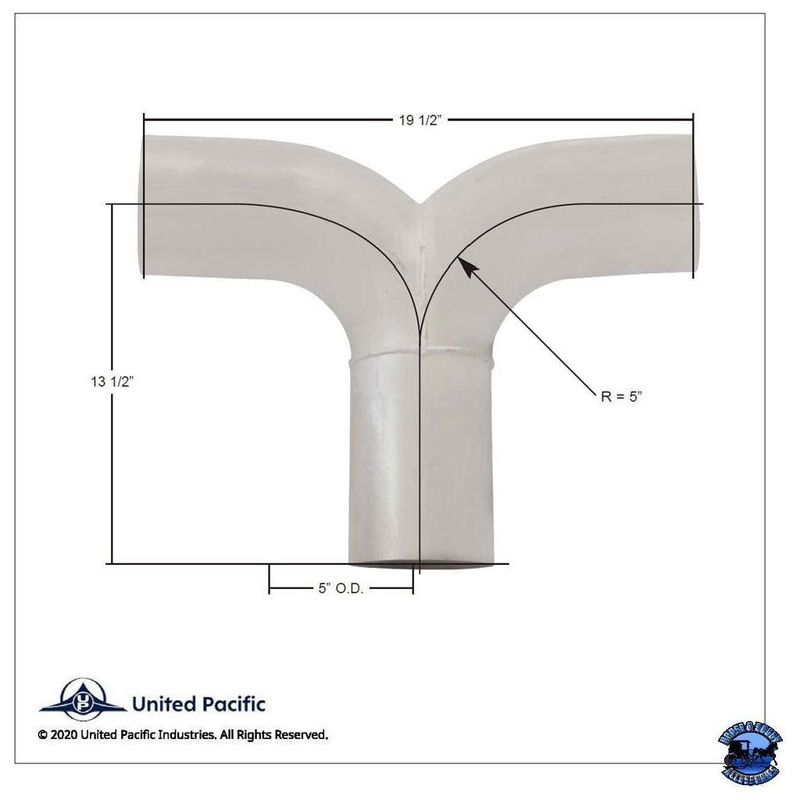 UNITED PACIFIC EXHAUST Y-DIVIDER FOR KENWORTH AEROCAB K180-18613 Part No. 6472