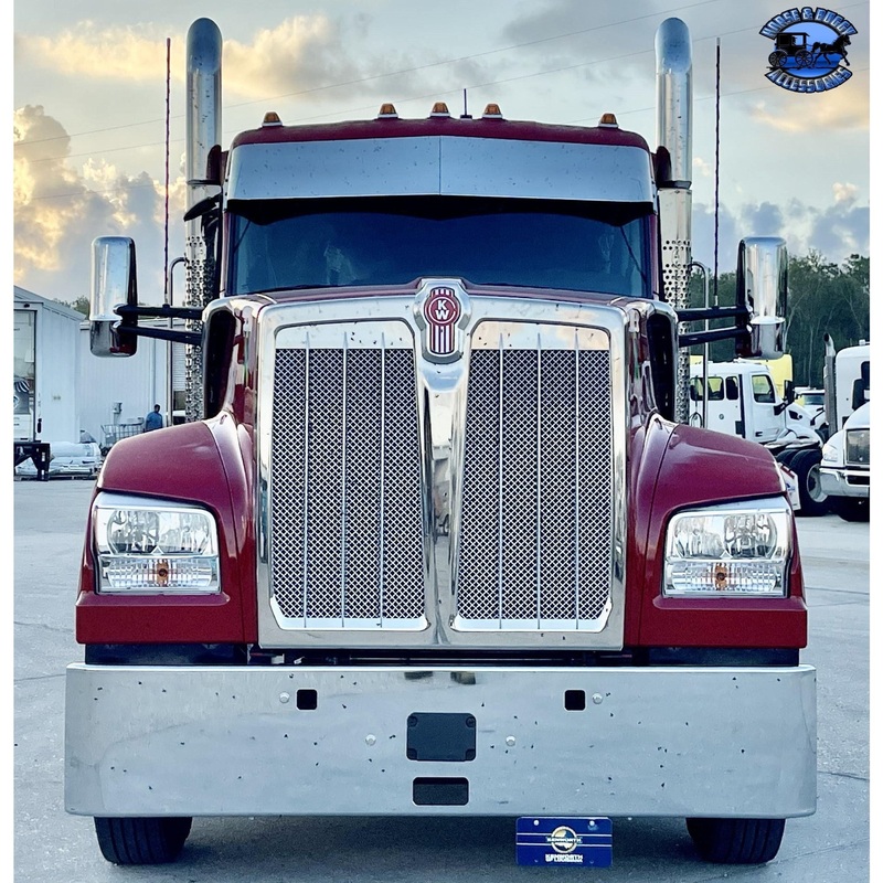 Rollin Low 12 Straight Visor (Kenworth T680, T880, W990) (Peterbilt 567, 579, 589)  #3002