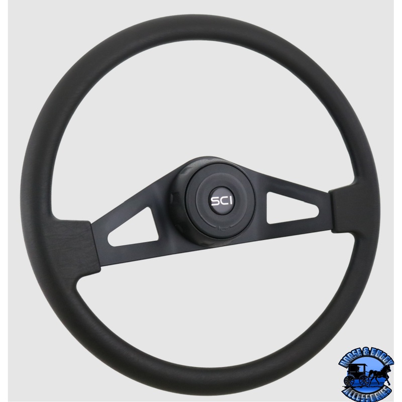 Steering Creations 18” Pinion Poly Black W/ 2-Spoke Wheel (3-Hole)
