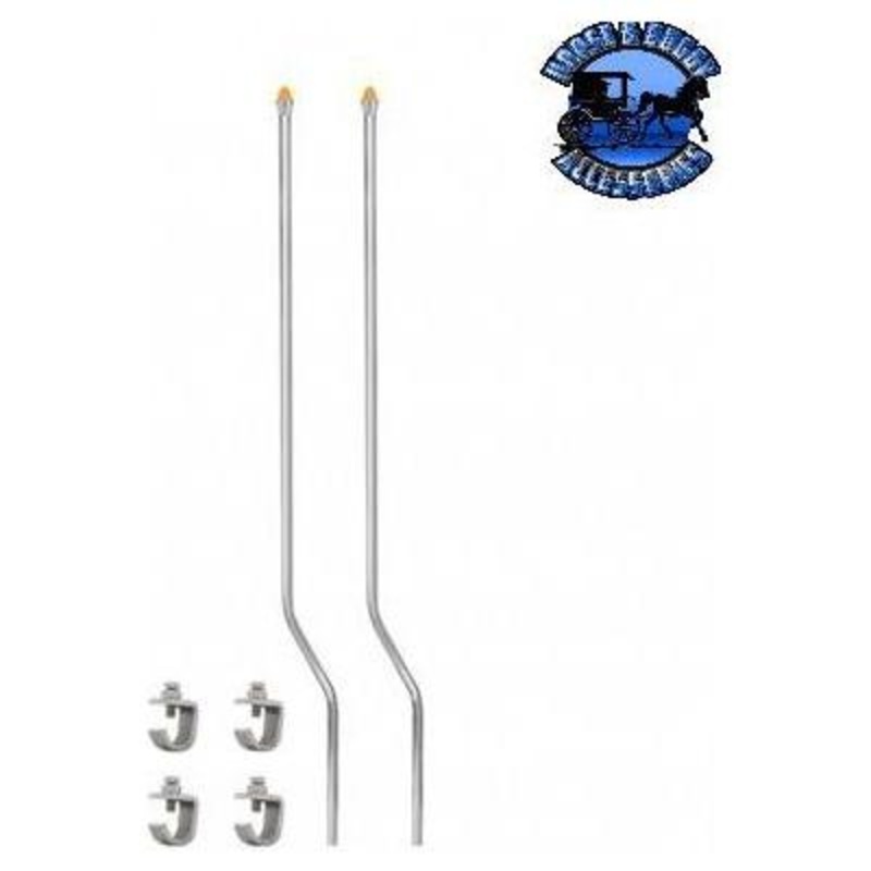 Stainless Bumper Guide Kit With Watermelon Lens Top – Amber Lens (Pair) #86068