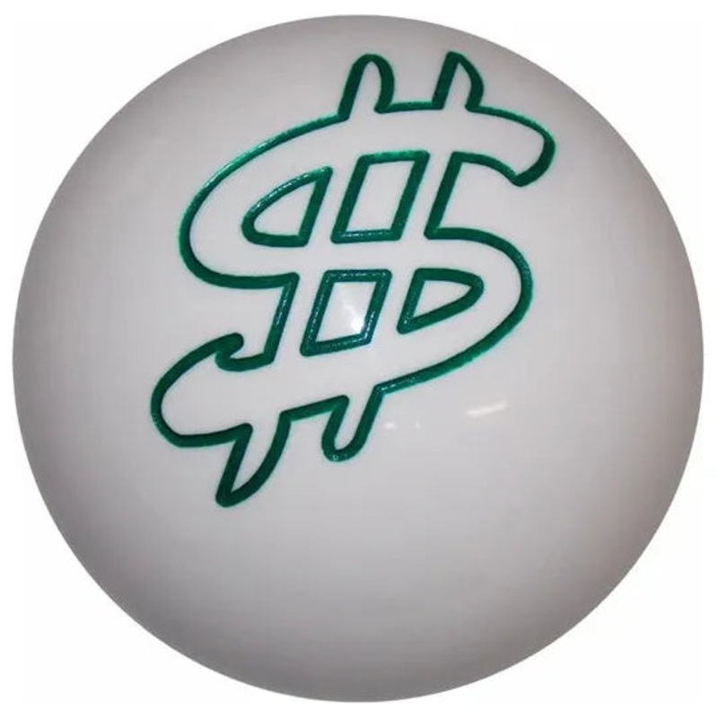 White Dollar Sign Shift Knob #E-DLR-WHT (1/2-13 female threads)