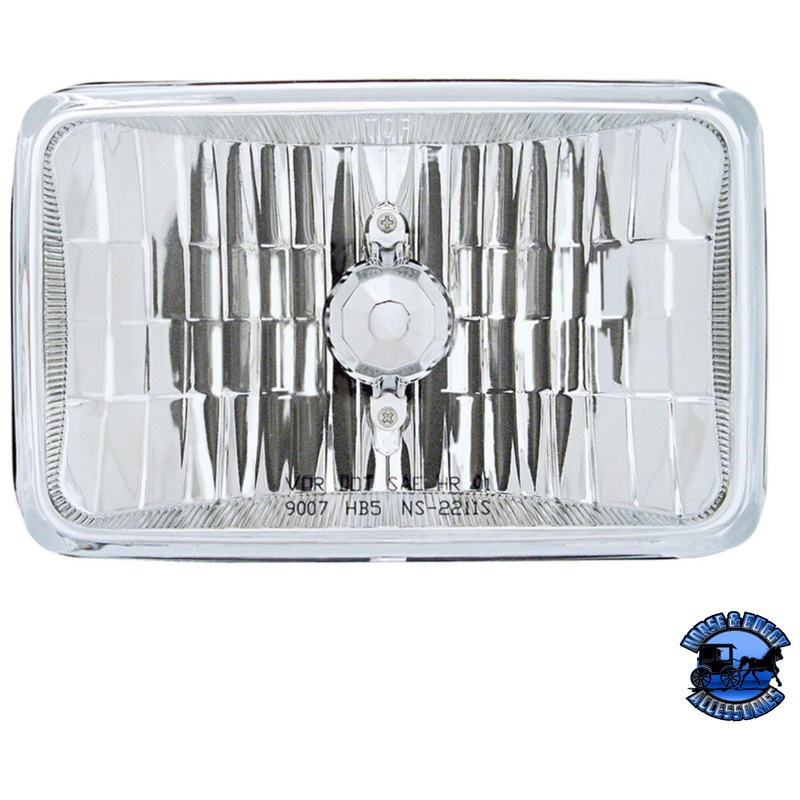 ULTRALIT – 4 X 6 CRYSTAL RECTANGULAR HEADLIGHT, GLASS LENS (Choose High or Low)