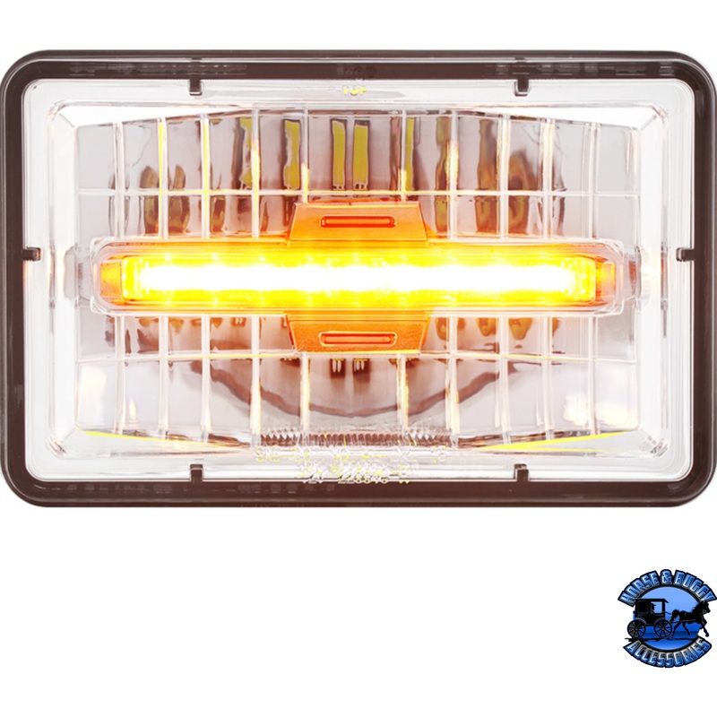 ULTRALIT – 4 X 6 RECTANGULAR LED HEADLIGHT WITH LED POSITION LIGHT (Choose Color) (Choose High or Low)
