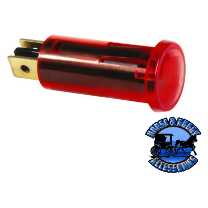 UP-98372 Red Warning Light 16 Amp 12V w/2 Lucar Terminals, 1 Pc.