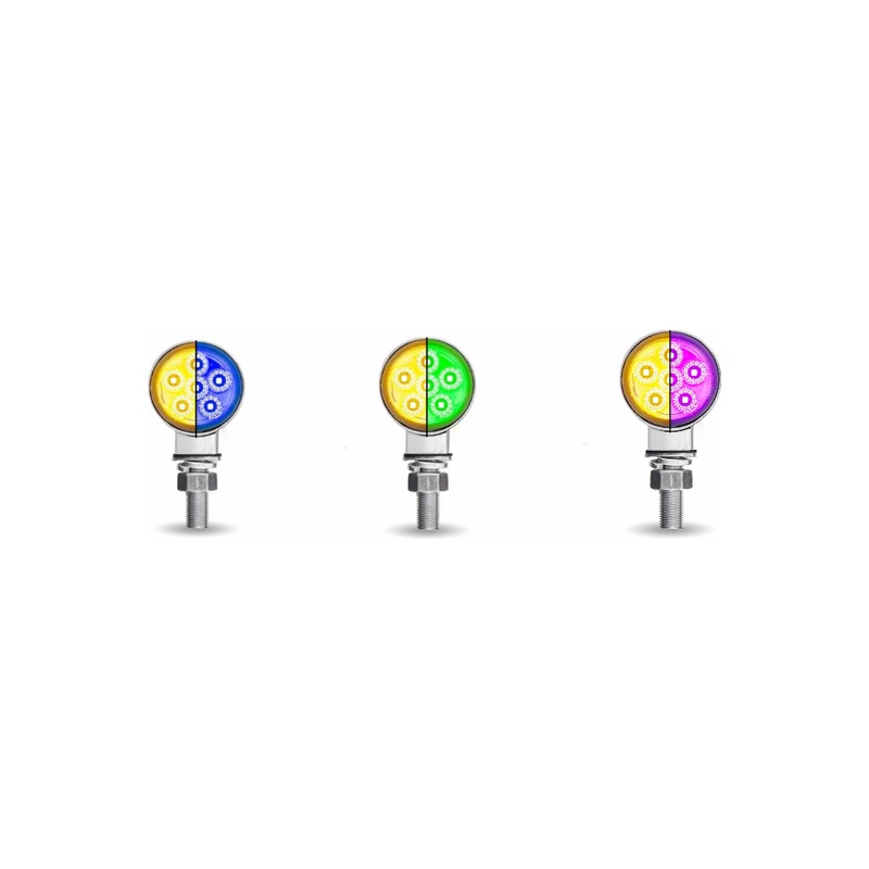 1.8 Mini Double Face Round Reflector LED Light – Trux Dual Revolution (Choose Color)