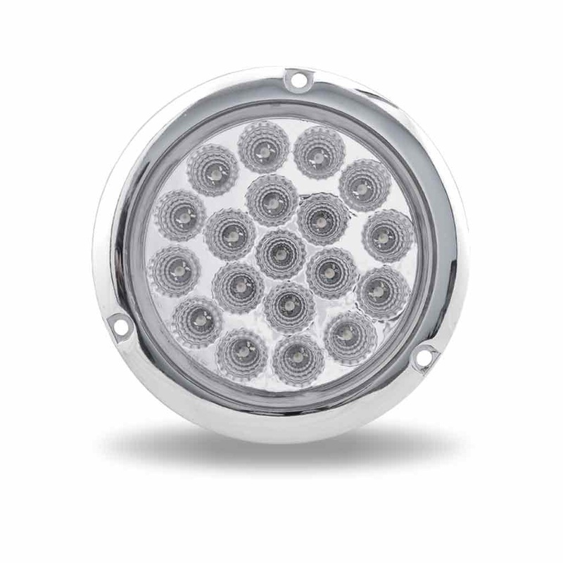 4 Clear Red Stop, Turn & Tail Flangemount LED (19 Diodes)