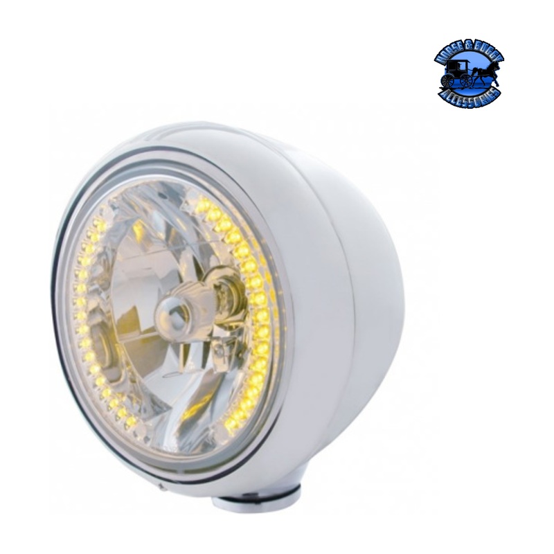 GUIDE 682-C STYLE HEADLIGHT H4 BULB WITH 34 AMBER LED (Choose Color)