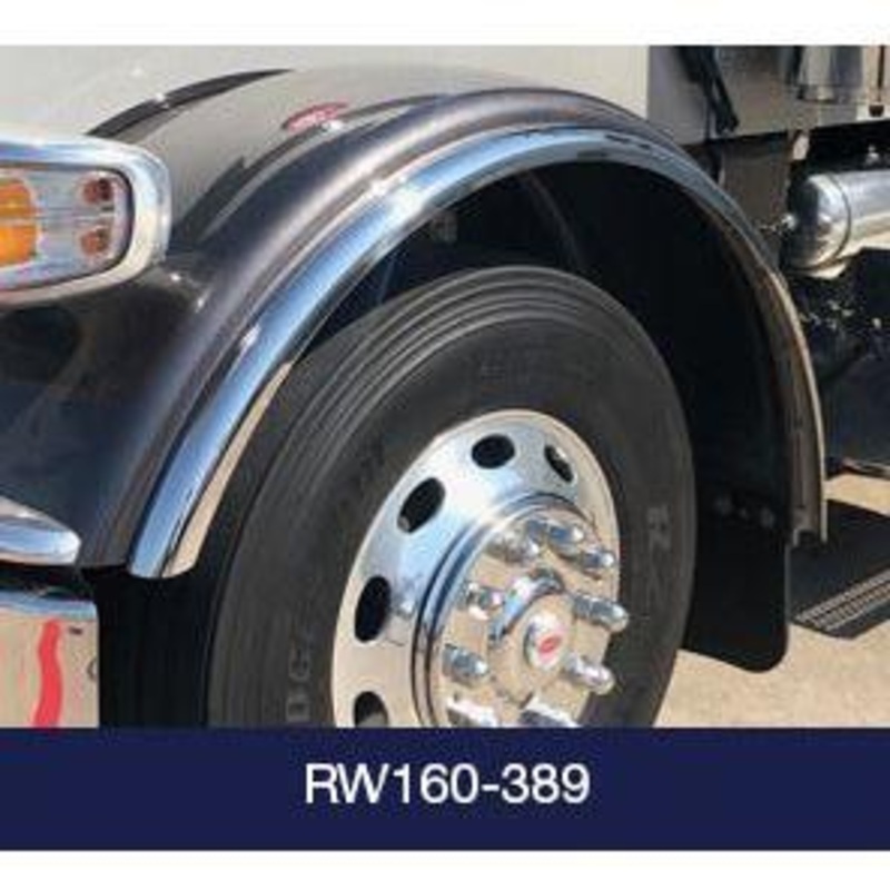 Peterbilt 389/379 Front Stainless Steel Fender Extension Trim mold #rw160-389