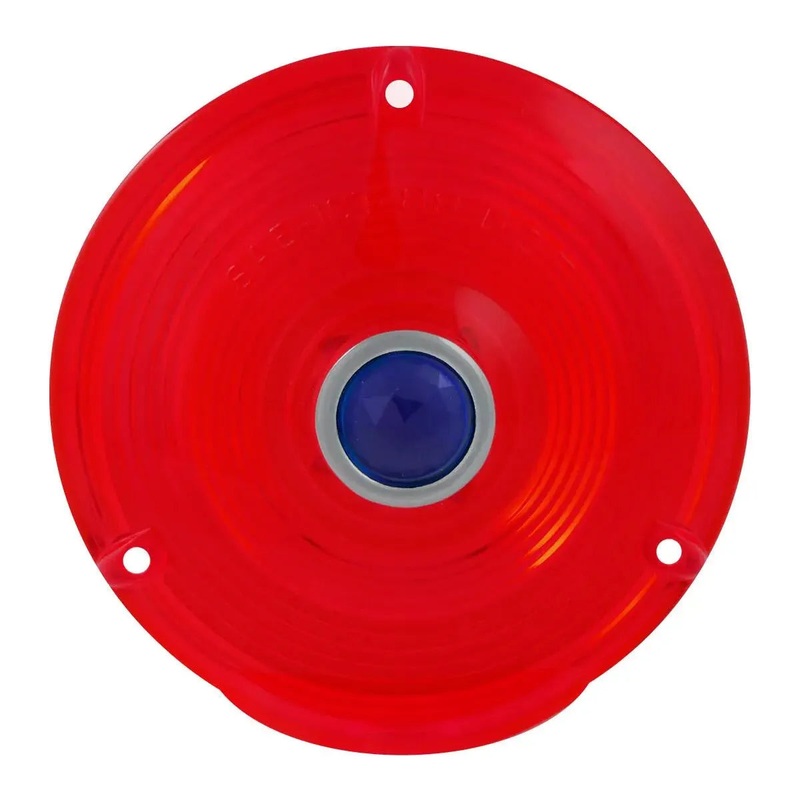 4 PEDESTAL LIGHT REPLACEMENT LENS WITH BLUE DOT #80377