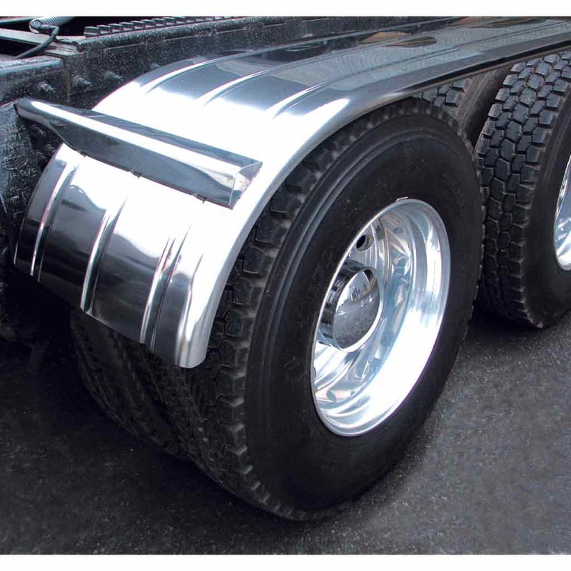 TFEN-H24 125 3 Ribbed Half Fenders  16 Gauge | Mirror Shine Stainless Steel