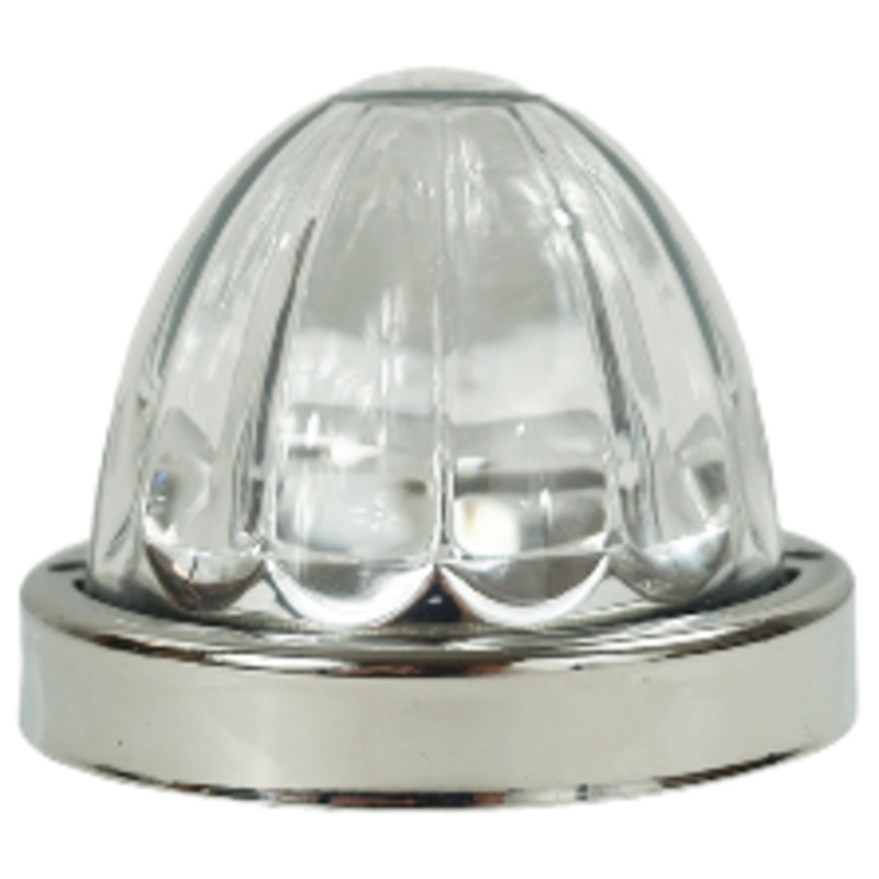 Legendary 3 Inch Watermelon Light, SS Curved  Bezel- Red LED / Clear Glass Lens 23003CR-2