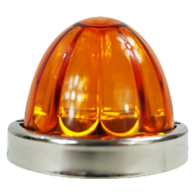 Legendary 3 Inch Watermelon Light W/ SS Bezel – Amber LED / Amber Glass Lens 23003AA-2