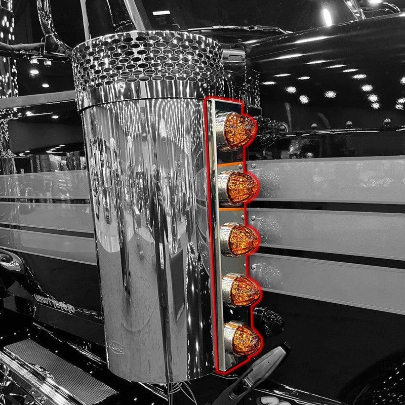 Peterbilt 589 Air Breather Panel – Strapless Design – Front Side (Choose Light Configuration)