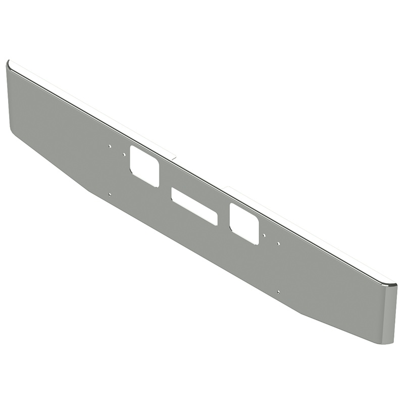 E-CX-0110-02 16” TAPERED CLASSIC FREIGHTLINER BUMPER W/ BOLT & STEP HOLE & UNIV OUTER & CENTER TOW HOLE