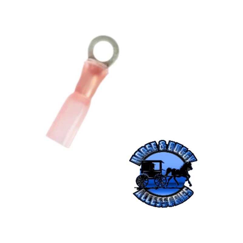 UP-98154 22-18 AWG 5/16 Stud CS Heat Shrink Ring Terminal – Red, 5 Pcs.