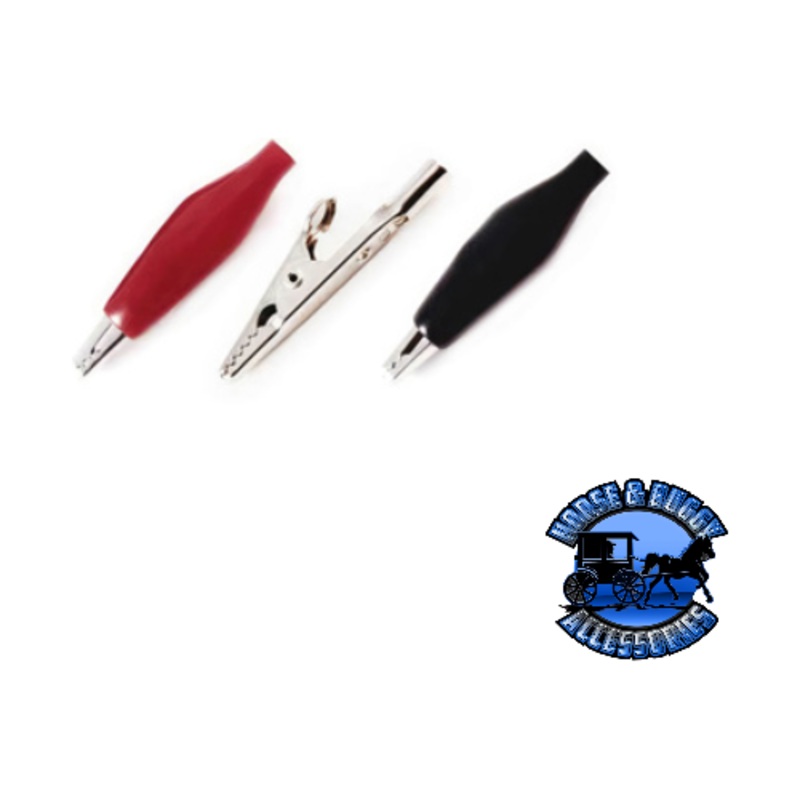 UP-98236 2 10 Amp Alligator Test Clips w/ Vinyl Boots, 2Red/2Black 2 Set.
