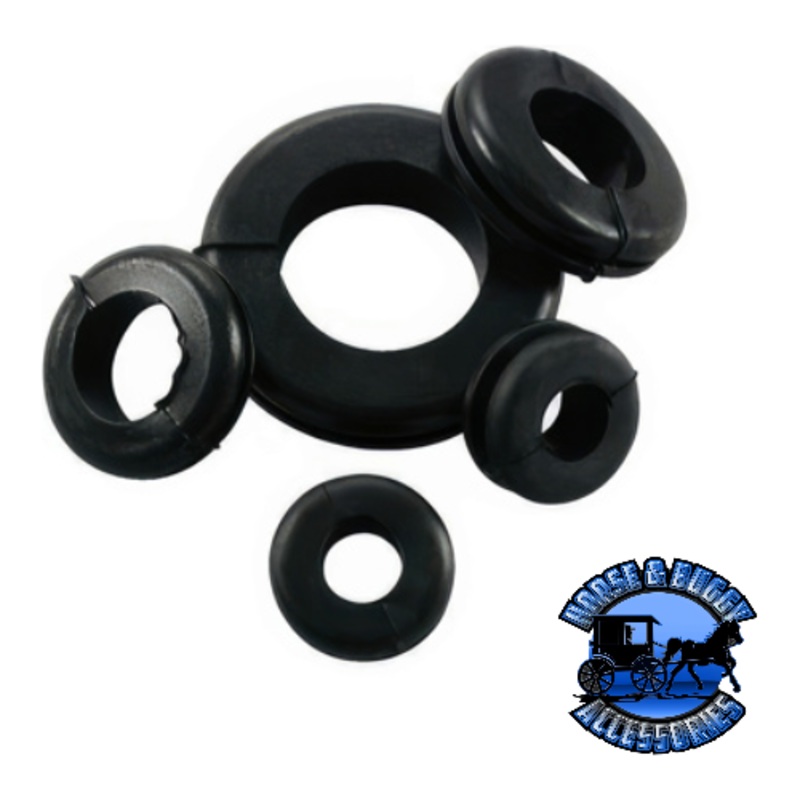 UP-98250 21/32, 7/8,1,1 3/8 Mounting Holes Black Vinyl Grommets, 5 Pcs.