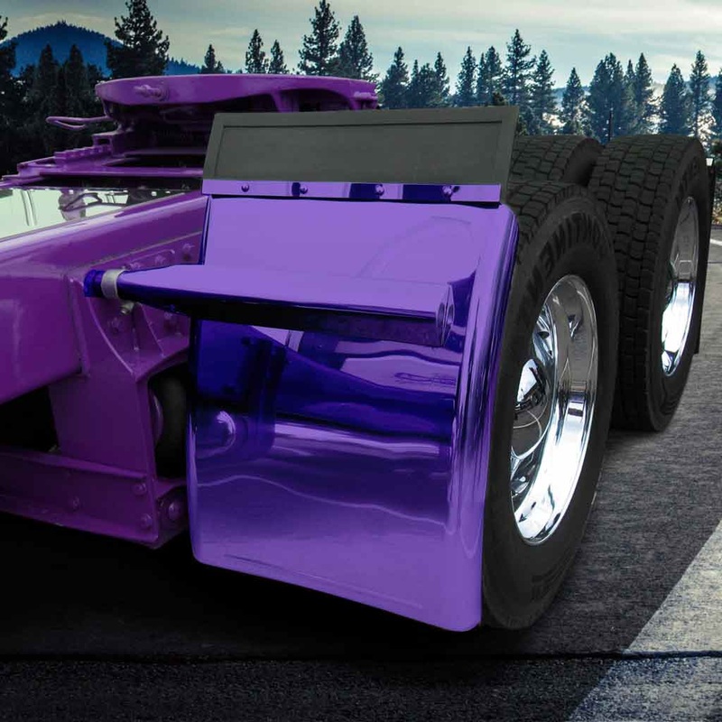 TFEN-Q31P 31 Smoke & Mirror Triangle Mount Long Straight Drop Quarter Fender Kit  Purple | 16 Gauge