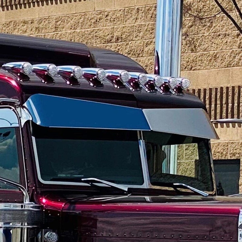 TSUN-P60 11 Peterbilt Boltless Flat Bottom Bowtie Sunvisor