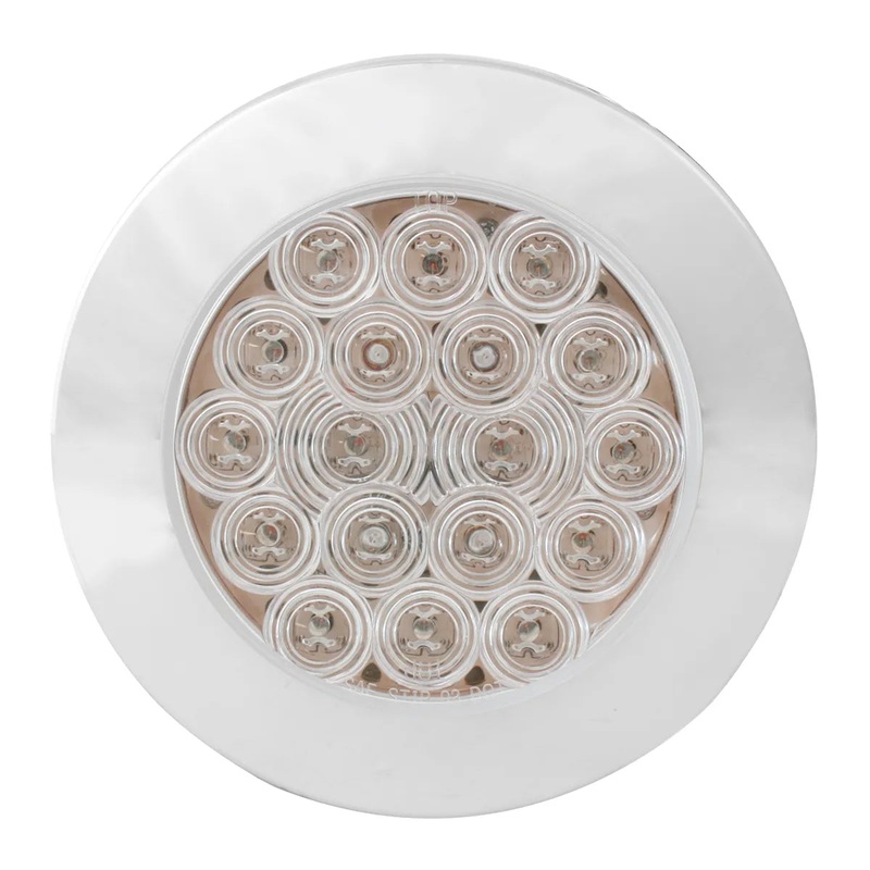 4 FLEET WHITE/CLEAR 18 LED FLANGE MOUNT W/BEZEL, 3 WIRES