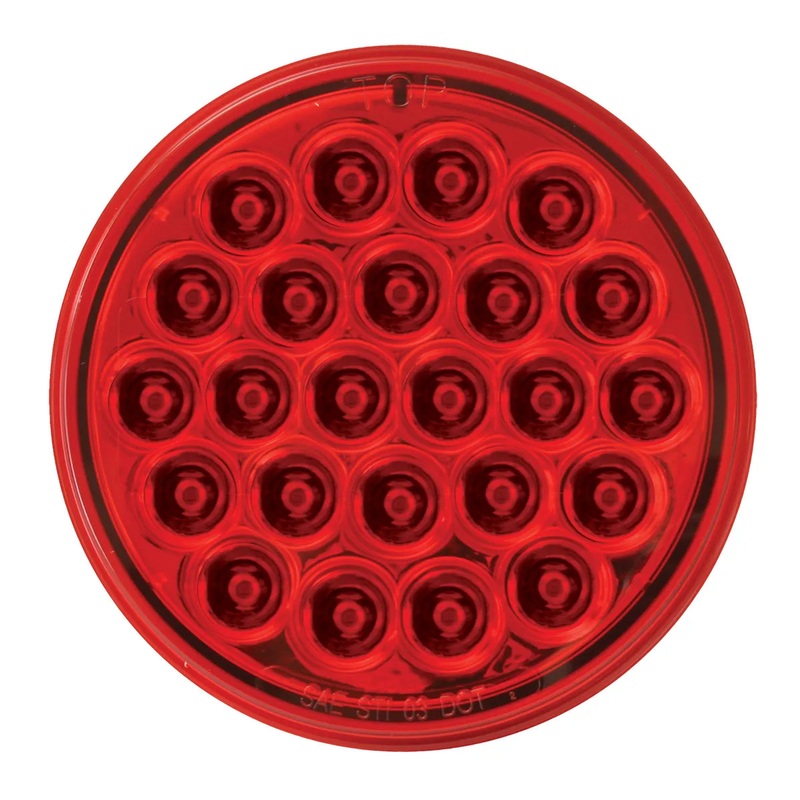 4 PEARL RED LED LIGHT W/#1157 BULB BASE, RED LENS