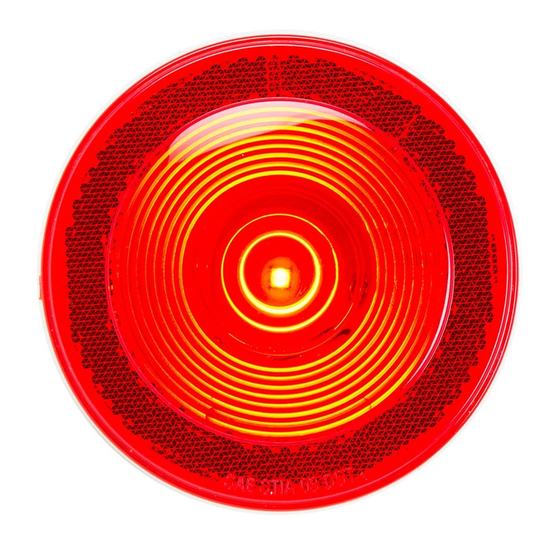 4 RED/RED 1 LED SEALED S/T/T LIGHT W/ REFLECTIVE RING LENS