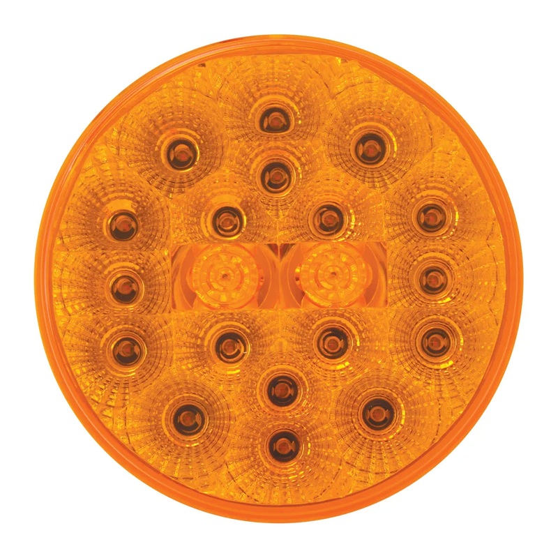 #77090bp  4 LOW PROFILE SPYDER AMBER 20 LED LIGHT, AMBER LENS