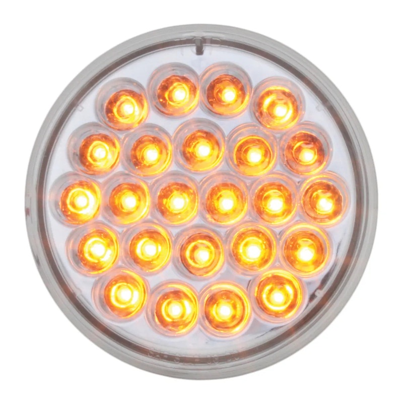 76461 #1 4 PEARL AMBER/CLEAR 24LED STROBE SEALED LIGHT, 9~36V