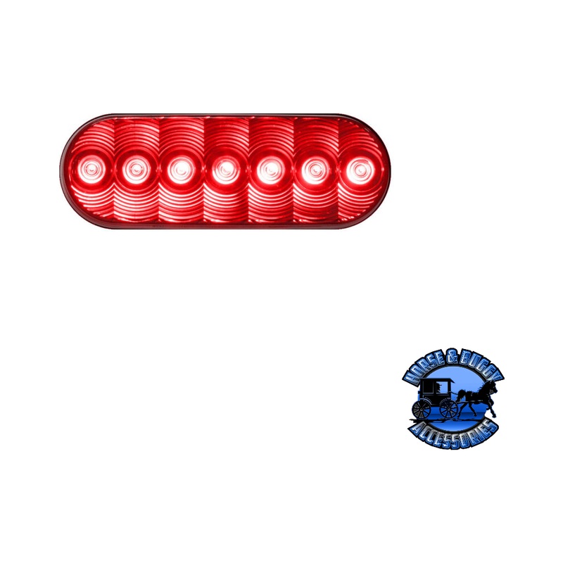 820KR-7 6.5X2.25 Red LED Stop/Turn/Tail, Oval, AMP, Grommet-Mount Kit
