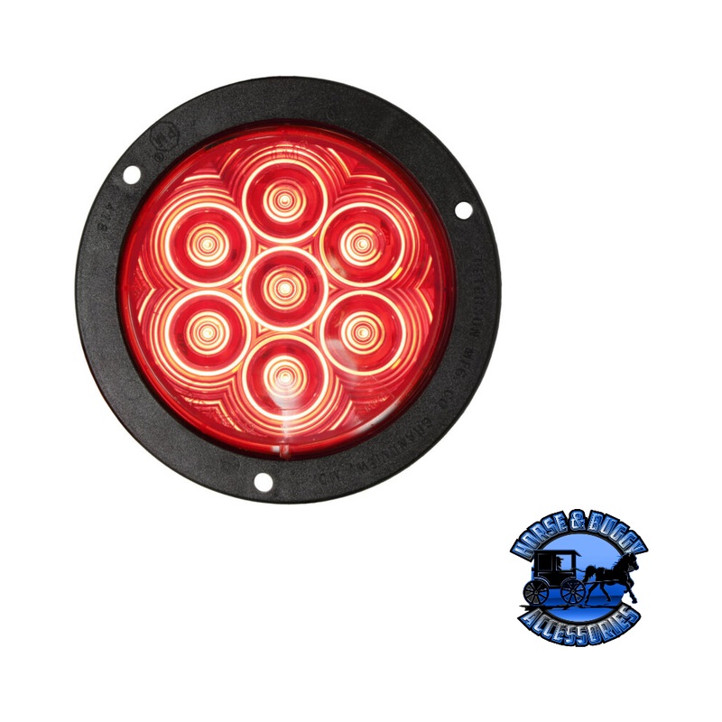 824R-7 4 Red LED Stop/Turn/Tail, Round, Flange-Mount