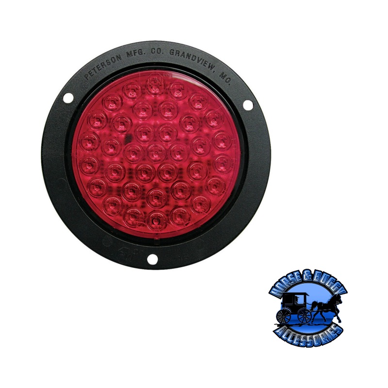 V418KR 4 Red LED Stop/Turn/Tail, Round, 36 Diodes, Red Kit, w/ Flange