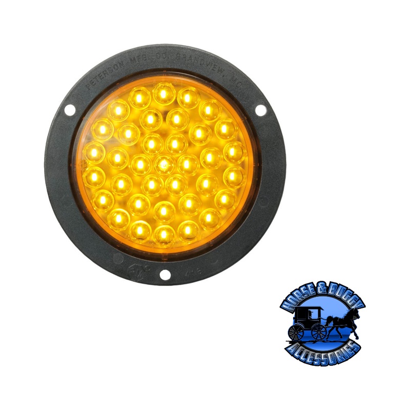 V418KTA 4 Amber LED Stop/Turn/Tail, Round, 36 Diodes, Amber Kit, w/ Flange