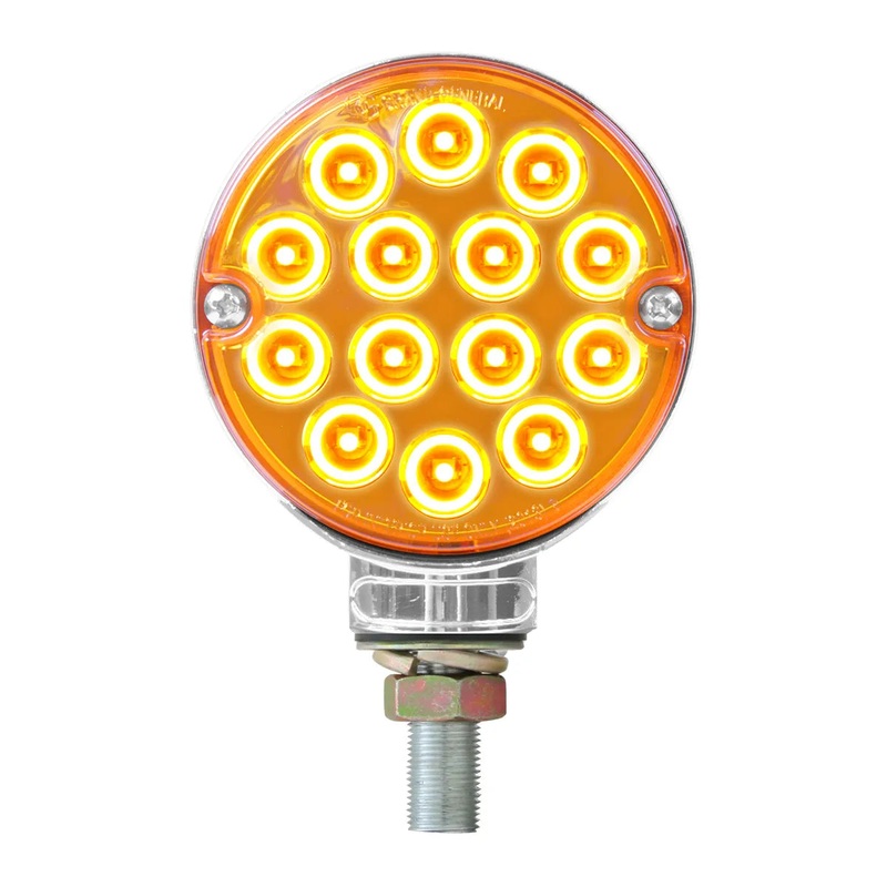 #75193 3 PEARL DOUBLE FACE AMBER/ AMBER, CLEAR LENS,14 LED/SIDE