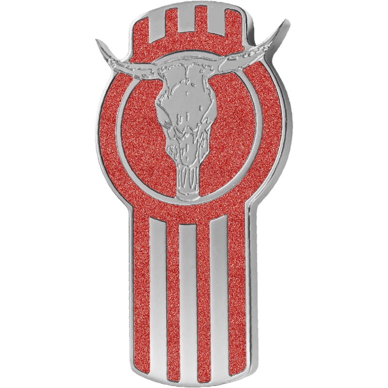 KENWORTH BULLHORN ENGRAVED EMBLEM METALLIC RED 481
