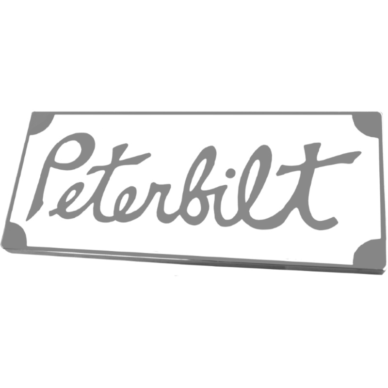 PETERBILT OLD STYLE RECTANGULAR EMBLEM WHITE 108